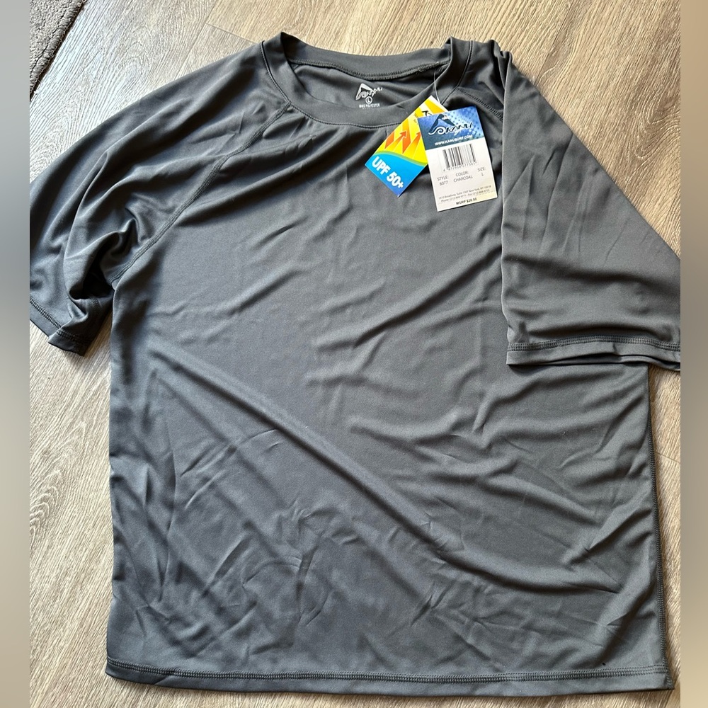 Kanu Surf Mens Grey Rash Guard UV Protection Size L